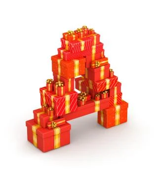 Letter A from gifts Illustrazione stock