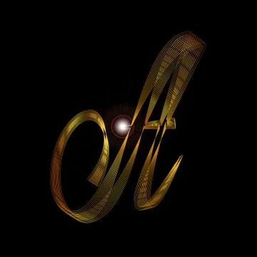 Letter A In Gold Stock Illustration