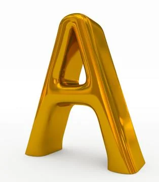 Letter a golden Stock Illustration