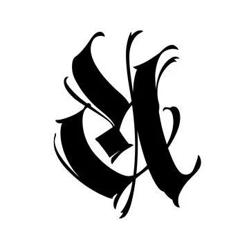 Letter A, in the Gothic style. Vector. Alphabet. Calligraphy and lettering. M Stock Illustration