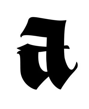 Letter, in the Gothic style. Vector. Alphabet. Calligraphy and lettering. Med Stock Illustration