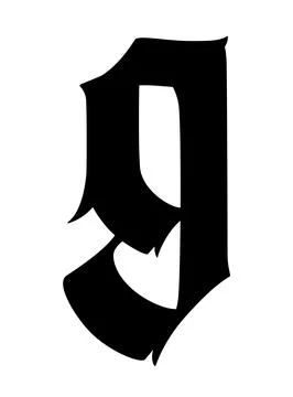 Letter, in the Gothic style. Vector. Alphabet. Calligraphy and lettering. Med Stock Illustration