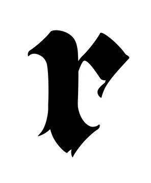 Letter, in the Gothic style. Vector. Alphabet. Calligraphy and lettering. Med Stock Illustration