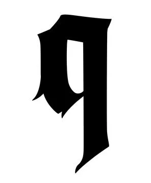Letter, in the Gothic style. Vector. Alphabet. Calligraphy and lettering. Med Stock Illustration