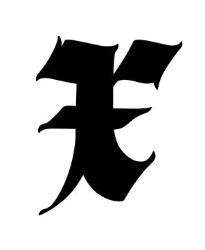 Letter, in the Gothic style. Vector. Alphabet. Calligraphy and lettering. Med Stock Illustration