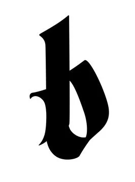 Letter, in the Gothic style. Vector. Alphabet. Calligraphy and lettering. Med Stock Illustration