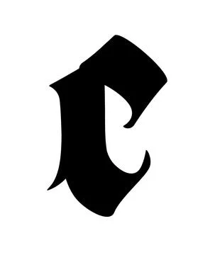 Letter, in the Gothic style. Vector. Alphabet. Calligraphy and lettering. Med Stock Illustration