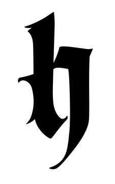 Letter, in the Gothic style. Vector. Alphabet. Calligraphy and lettering. Med Stock Illustration