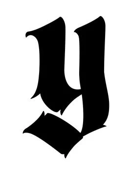 Letter, in the Gothic style. Vector. Alphabet. Calligraphy and lettering. Med Stock Illustration