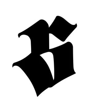 Letter, in the Gothic style. Vector. Alphabet. Calligraphy and lettering. Med Stock Illustration