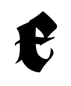 Letter, in the Gothic style. Vector. Alphabet. Calligraphy and lettering. Med Stock Illustration