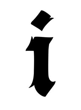 Letter, in the Gothic style. Vector. Alphabet. Calligraphy and lettering. Med Stock Illustration