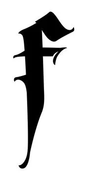 Letter, in the Gothic style. Vector. Alphabet. Calligraphy and lettering. Med Stock Illustration