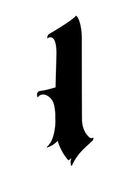 Letter, in the Gothic style. Vector. Alphabet. Calligraphy and lettering. Med Stock Illustration