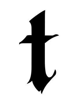 Letter, in the Gothic style. Vector. Alphabet. Calligraphy and lettering. Med Stock Illustration