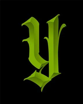 Letter in the Gothic style. Vector. Alphabet. Calligraphy and lettering. Medi Stock Illustration