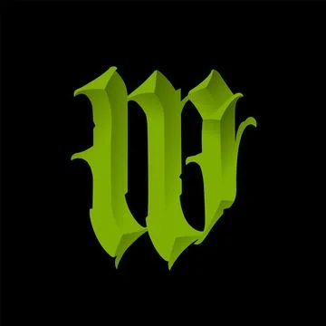 Letter in the Gothic style. Vector. Alphabet. Calligraphy and lettering. Medi Stock Illustration