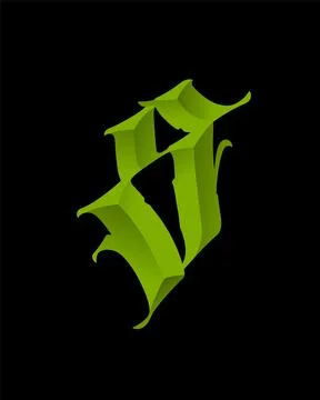 Letter in the Gothic style. Vector. Alphabet. Calligraphy and lettering. Medi Stock Illustration