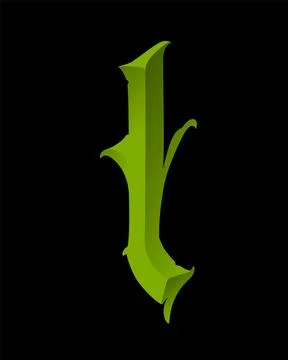 Letter in the Gothic style. Vector. Alphabet. Calligraphy and lettering. Medi Stock Illustration