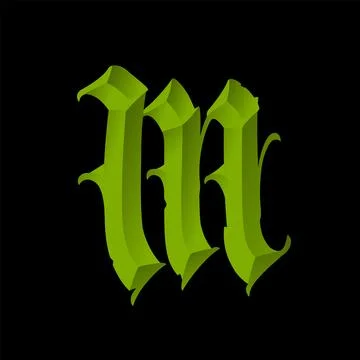 Letter in the Gothic style. Vector. Alphabet. Calligraphy and lettering. Medi Stock Illustration