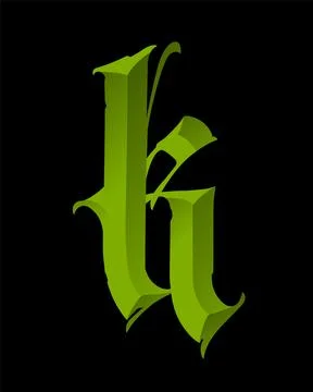 Letter in the Gothic style. Vector. Alphabet. Calligraphy and lettering. Medi Stock Illustration