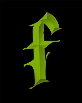Letter in the Gothic style. Vector. Alphabet. Calligraphy and lettering. Medi Stock Illustration