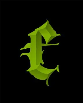 Letter in the Gothic style. Vector. Alphabet. Calligraphy and lettering. Medi Stock Illustration