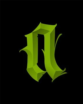 Letter A, in the Gothic style. Vector. Alphabet. Calligraphy and lettering. M Stock Illustration
