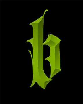 Letter in the Gothic style. Vector. Alphabet. Calligraphy and lettering. Medi Stock Illustration
