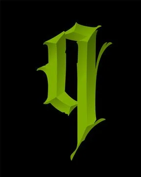 Letter in the Gothic style. Vector. Alphabet. Calligraphy and lettering. Medi Stock Illustration