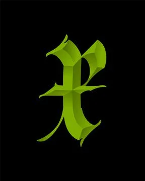 Letter in the Gothic style. Vector. Alphabet. Calligraphy and lettering. Medi Stock Illustration