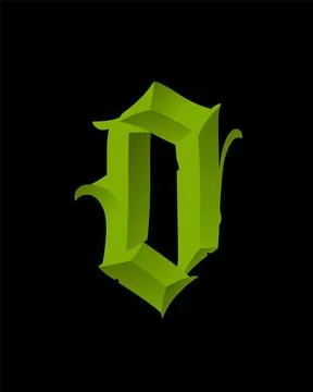 Letter in the Gothic style. Vector. Alphabet. Calligraphy and lettering. Medi Stock Illustration