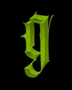Letter in the Gothic style. Vector. Alphabet. Calligraphy and lettering. Medi Stock Illustration