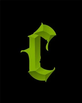 Letter in the Gothic style. Vector. Alphabet. Calligraphy and lettering. Medi Stock Illustration