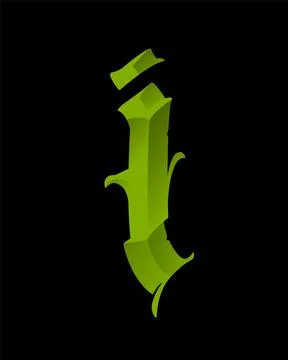 Letter in the Gothic style. Vector. Alphabet. Calligraphy and lettering. Medi Stock Illustration