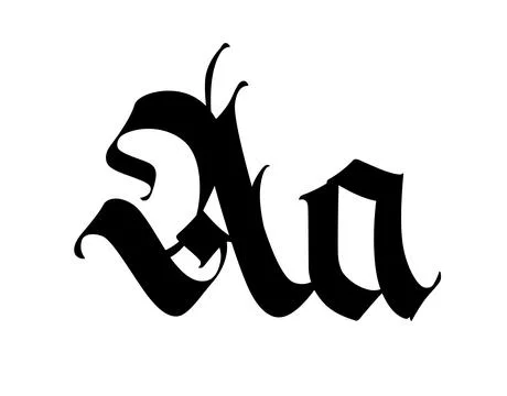 Letter A, in the Gothic style. Vector. Alphabet. The symbol is isolated on a Stock Illustration