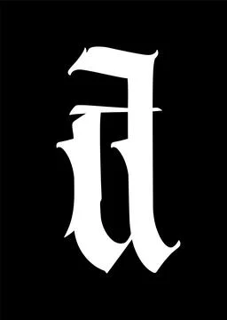 Letter a, in the Gothic style. Vector. Alphabet. The symbol is isolated on a Stock Illustration