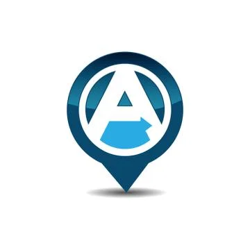 Letter A GPS logo vector Stock Illustration