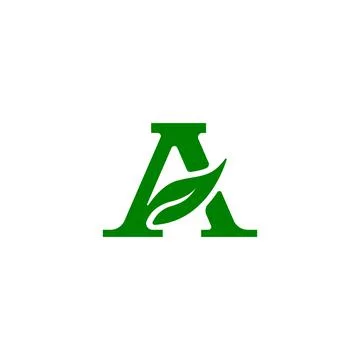 Letter A green leaf initial logo concept. Vector illustration Stock Illustration