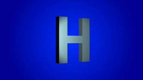 The letter H 3-D rotating on a blue background Stock Footage 114239469