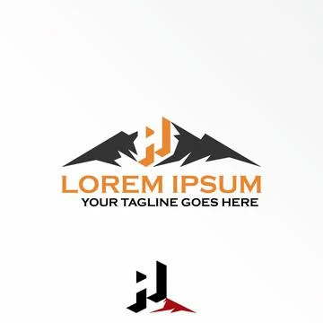 Letter H 3D free vector stock. Mountain abstract design concept. Stock Illustration