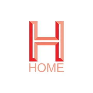 Letter h 3d gradient line logo vector Stock Illustration