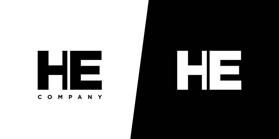 Letter H and E, HE logo design template. Minimal monogram initial based log.. Stock Illustration