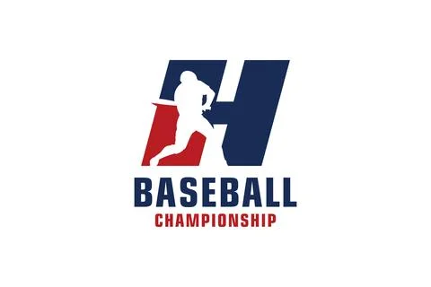 Letter H with Baseball Logo Design. Vector Design Template Elements for Spo.. Illustrazione stock