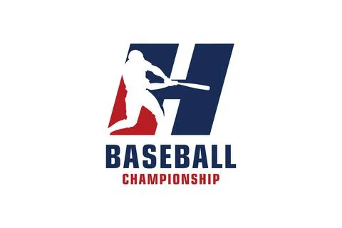 Letter H with Baseball Logo Design. Vector Design Template Elements for Spo.. Stock Illustration