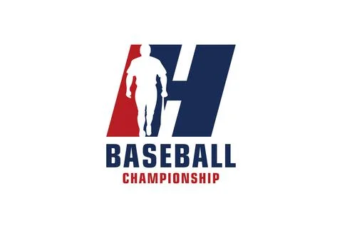 Letter H with Baseball Logo Design. Vector Design Template Elements for Spo.. イラスト素材
