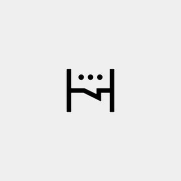 Letter H Chat Logo Template Vector Design Stock Illustration