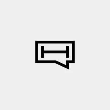 Letter H Chat Logo Template Vector Design Stock Illustration