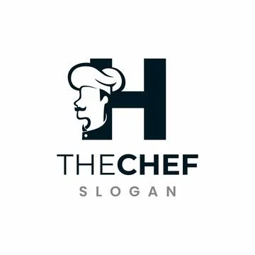 Letter H Chef Logo , Initial Restaurant Cook Vector Design Stock Illustration