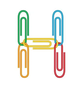 Letter h with clips Stock Illustration